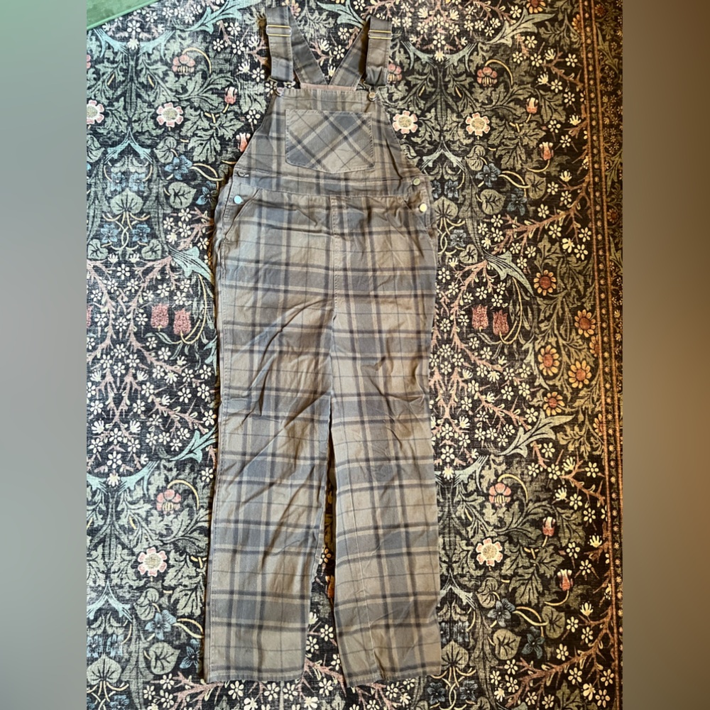 Plaid overalls
